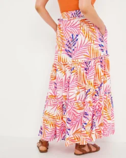 Julipa Crinkle Palm Tree Skirt| Palm Print -Cheap Wovinity Store w07wg175726w