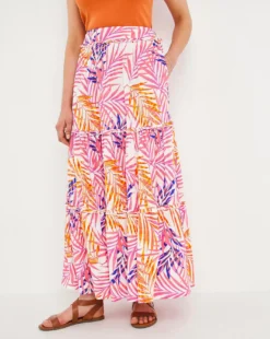 Julipa Crinkle Palm Tree Skirt| Palm Print -Cheap Wovinity Store w07wg175728w