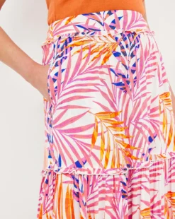 Julipa Crinkle Palm Tree Skirt| Palm Print -Cheap Wovinity Store w07wg175730w