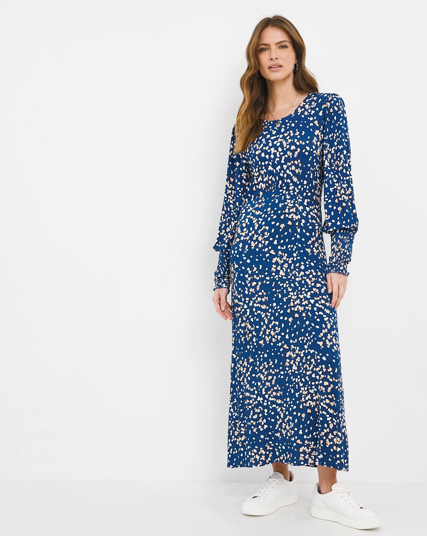Julipa Jersey Dress With Seam Detail| Navy Multi 1 Julipa Jersey Dress With Seam Detail| Navy Multi