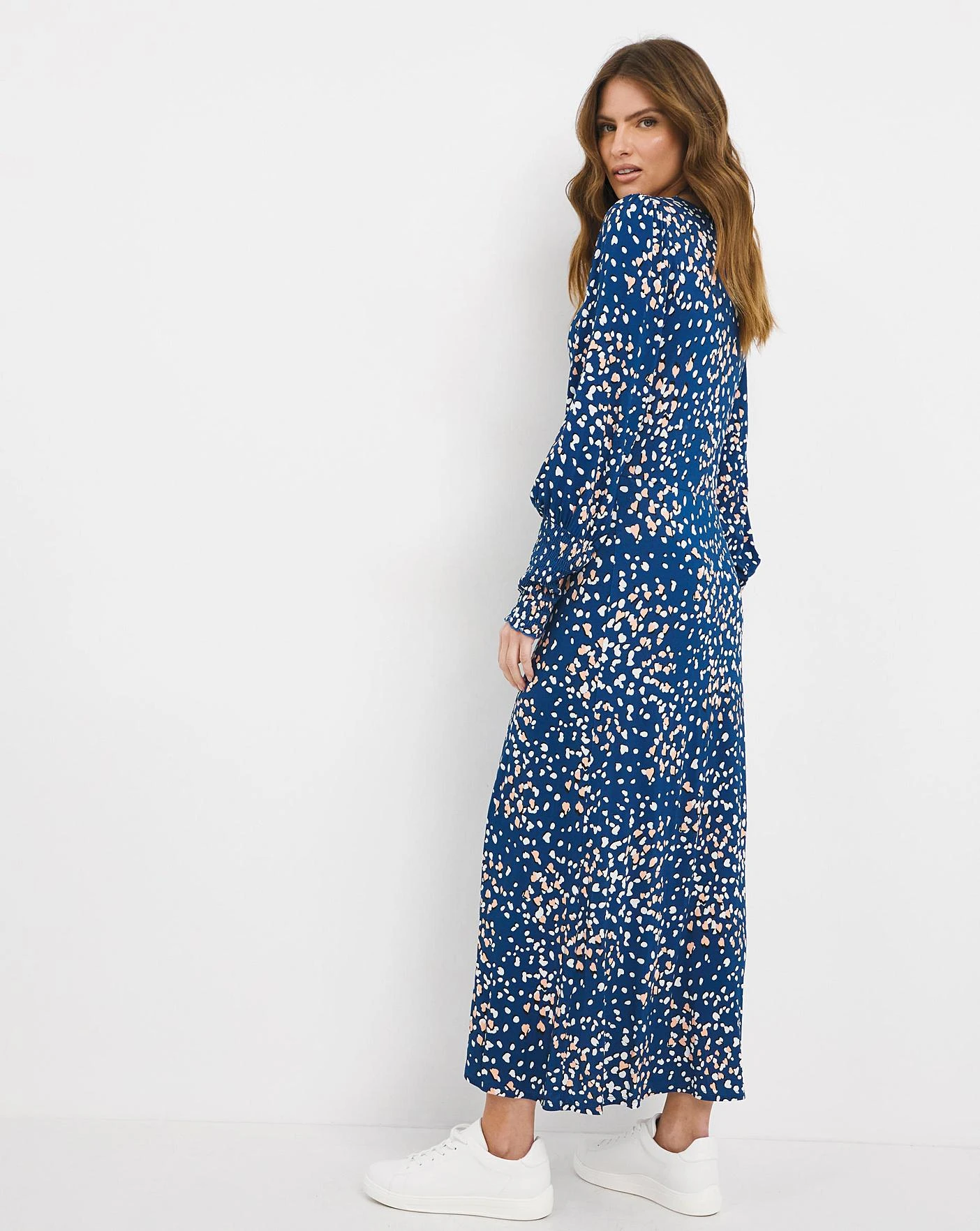 Julipa Jersey Dress With Seam Detail| Navy Multi 3 Julipa Jersey Dress With Seam Detail| Navy Multi - Image 3