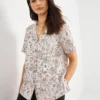Julipa Button Through Linen Blouse| Print Multi
