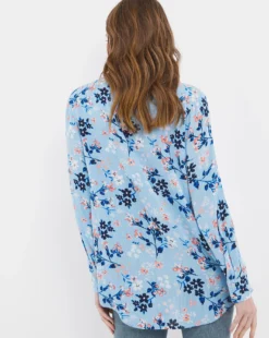 Julipa Ladder Trim Blouse| Blue Floral -Cheap Wovinity Store w07zz795740w