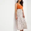 Julipa Printed Belted Linen Skirt| Print Multi