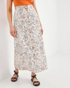 Julipa Printed Belted Linen Skirt| Print Multi -Cheap Wovinity Store w07zz916726w