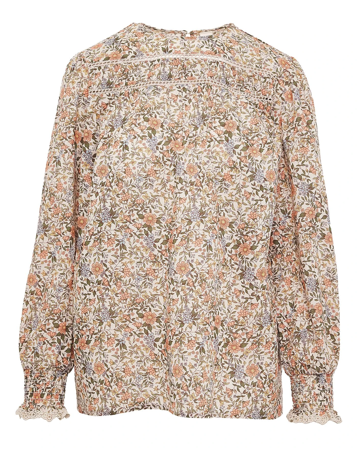 Anise Charlotte Floral Print Ladder Trim Blouse| Multi Coloured Floral 3 Anise Charlotte Floral Print Ladder Trim Blouse| Multi Coloured Floral - Image 3