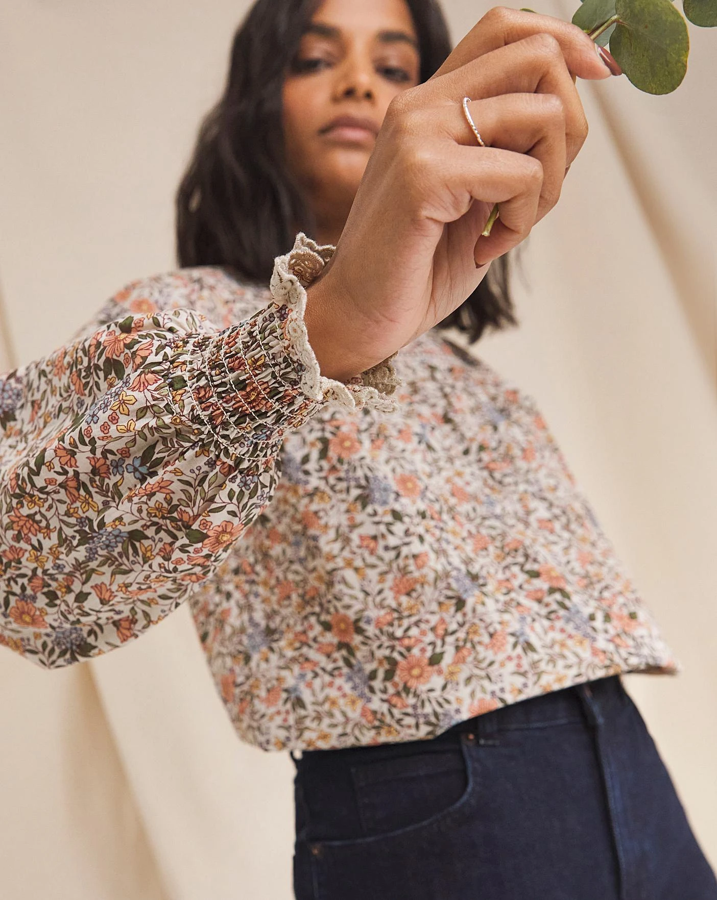 Anise Charlotte Floral Print Ladder Trim Blouse| Multi Coloured Floral 7 Anise Charlotte Floral Print Ladder Trim Blouse| Multi Coloured Floral - Image 7