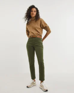 Khaki Slim Babycord Jeans| Khaki