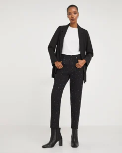 Scattered Diamante Slim Jeans| Black