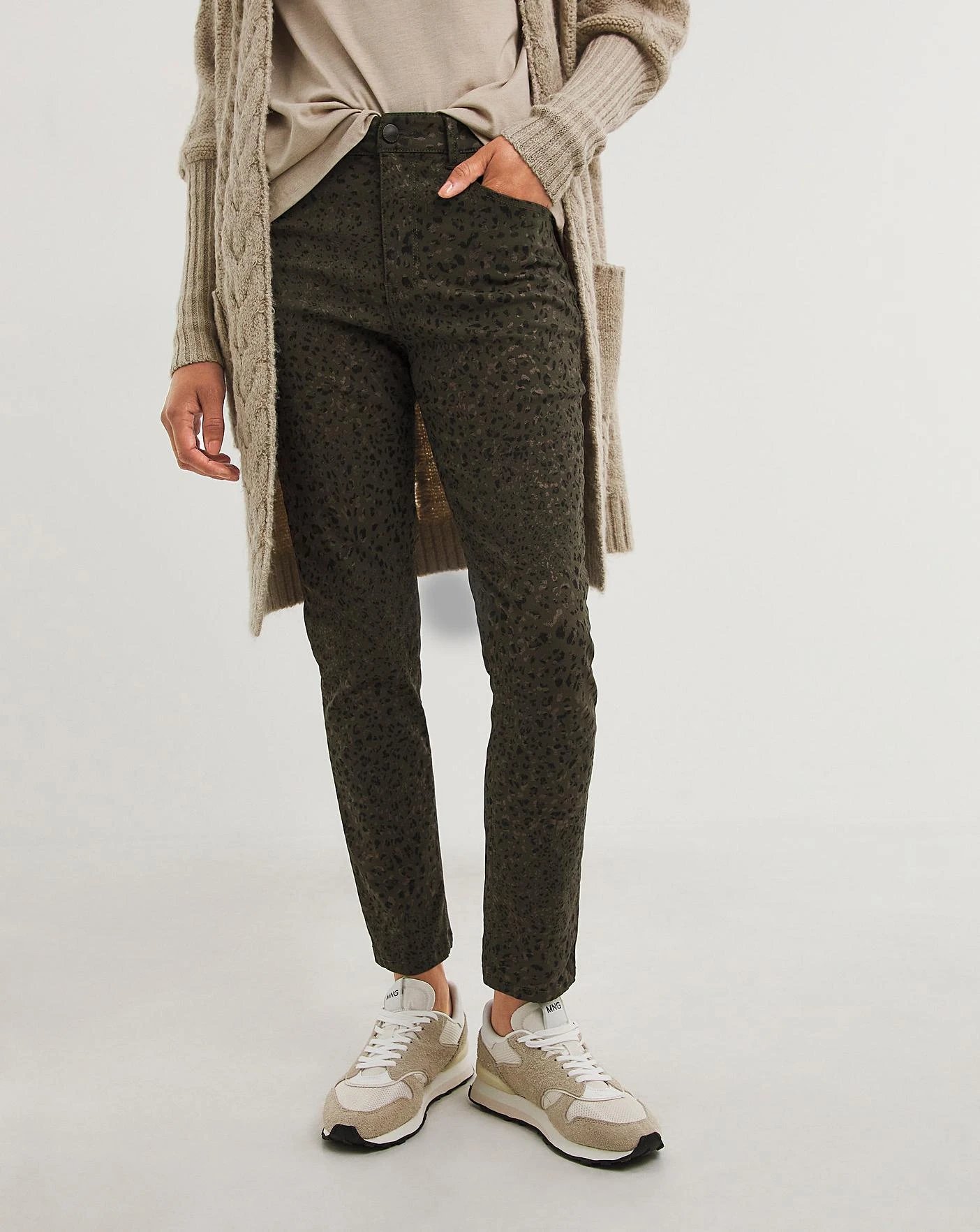 Khaki Coated Leopard Slim Jeans| Khaki 3 Khaki Coated Leopard Slim Jeans| Khaki - Image 3