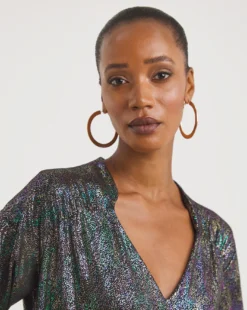 Foil Print Soft Touch Jersey Swing Dress| Rainbow -Cheap Wovinity Store x01gh555747w