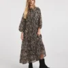 Georgette Button Through Smock Dress| Natural