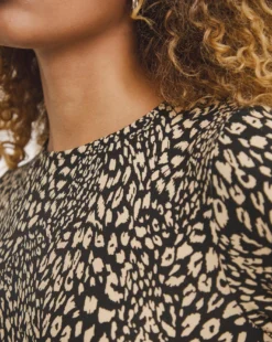 Balloon Sleeve Soft Touch Jersey A-Line Dress| Animal Print -Cheap Wovinity Store x01gh947742w