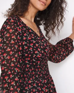 Joe Browns Shirred Waist Rose Bud Dress| Red -Cheap Wovinity Store x01gv751753w