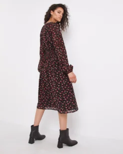 Joe Browns Shirred Waist Rose Bud Dress| Red -Cheap Wovinity Store x01gv751755w