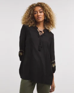 Joe Browns Embroidered Sleeve Blouse| Black -Cheap Wovinity Store x01gv932768w