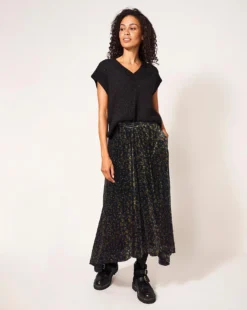 White Stuff Isabelle Devore Velvet Skirt| Grey Multicolour