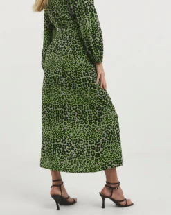 Whistles Leopard Petal Side Ruched Skirt| Green Multicolour -Cheap Wovinity Store x01ie865738w