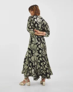 Joanna Hope Jacquard Wrap Dress| Black/Gold -Cheap Wovinity Store x01ii365731w