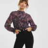 Joanna Hope Foil Print Blouse| Purple Print