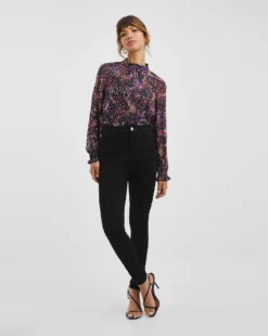 Joanna Hope Foil Print Blouse| Purple Print -Cheap Wovinity Store x01ii412732w