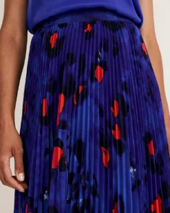 Phase Eight Clarisse Print Pleat Skirt| Blue Multi-coloured -Cheap Wovinity Store x01km629686s