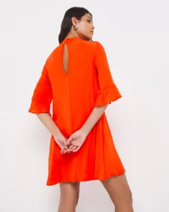 French Connection Evangeline Aracia Cupro Smock Dress| Orange -Cheap Wovinity Store x01km862762w