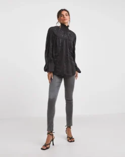 Jonna Hope High Neck Beaded Blouse| Charcoal 7 Jonna Hope High Neck Beaded Blouse| Charcoal -Cheap Wovinity Store x01mn640706w