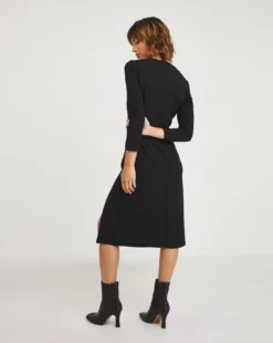 Marilyn Square Neck Scuba Crepe Dress| Black -Cheap Wovinity Store x01ol077708w