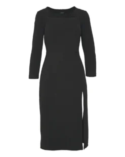 Marilyn Square Neck Scuba Crepe Dress| Black -Cheap Wovinity Store x01ol077719s