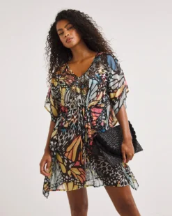 MAGISCULPT Embellished Kaftan| Butterfly Print