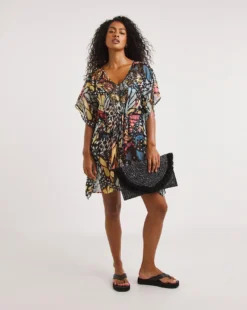 MAGISCULPT Embellished Kaftan| Butterfly Print -Cheap Wovinity Store x01qs303748w