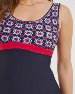 Sports Swimdress With Shorts Attached| Tile Print -Cheap Wovinity Store x01qs385752w