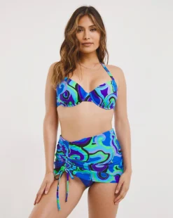 Simply Be Mix And Match Skort With Built In Brief| Blue Swirl