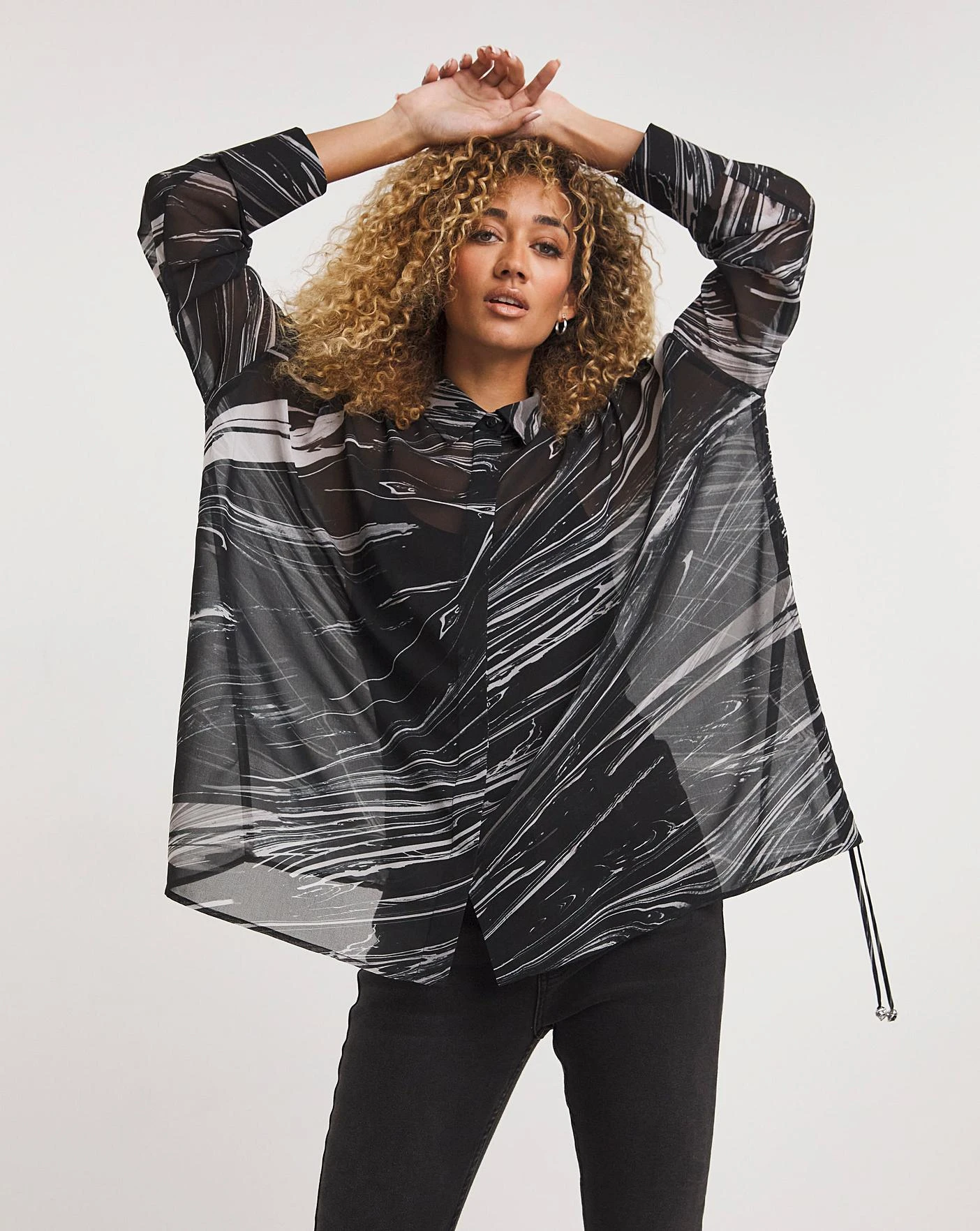 Religion Alabaster Stripe Blouse| Black 3 Religion Alabaster Stripe Blouse| Black - Image 3