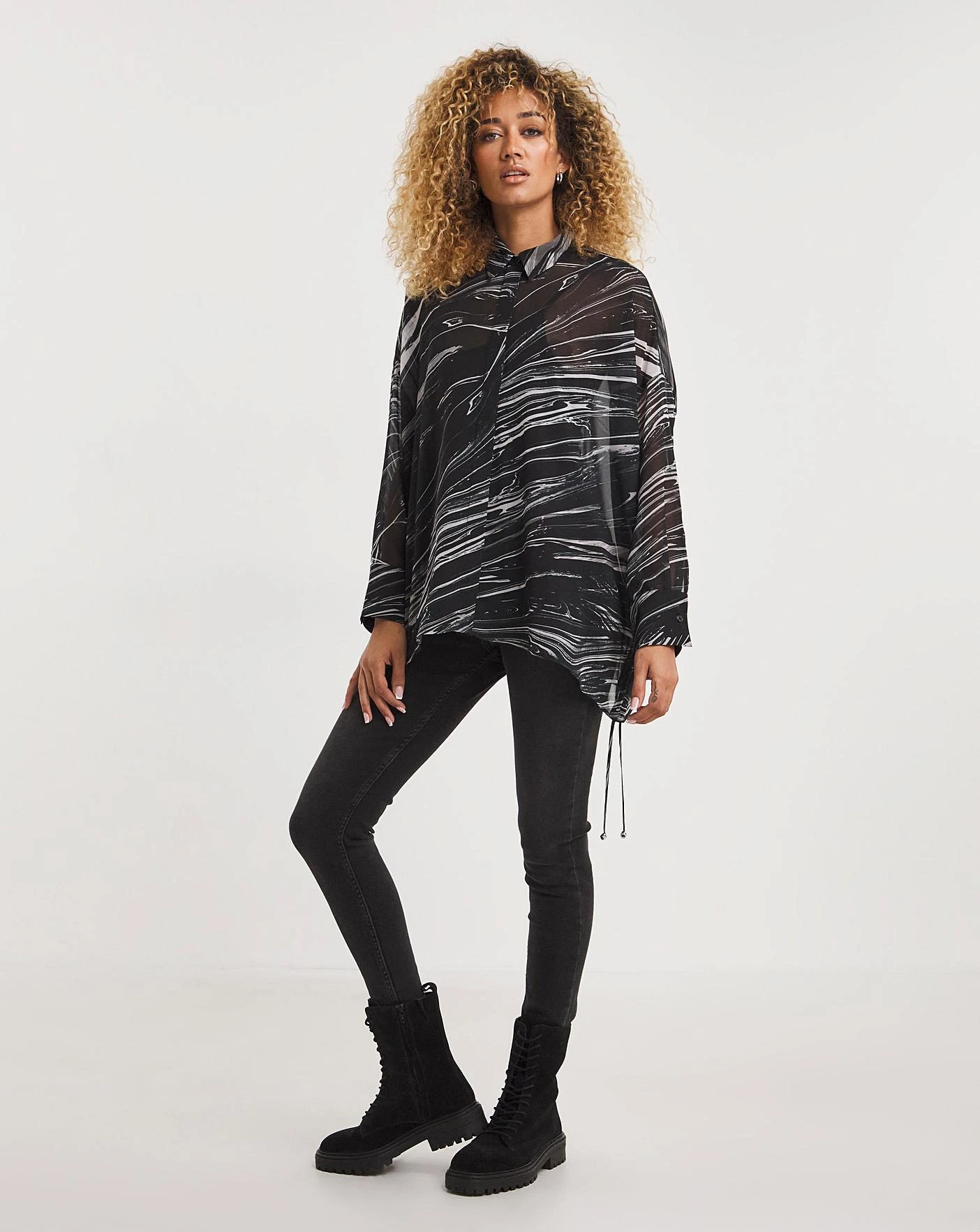 Religion Alabaster Stripe Blouse| Black 1 Religion Alabaster Stripe Blouse| Black