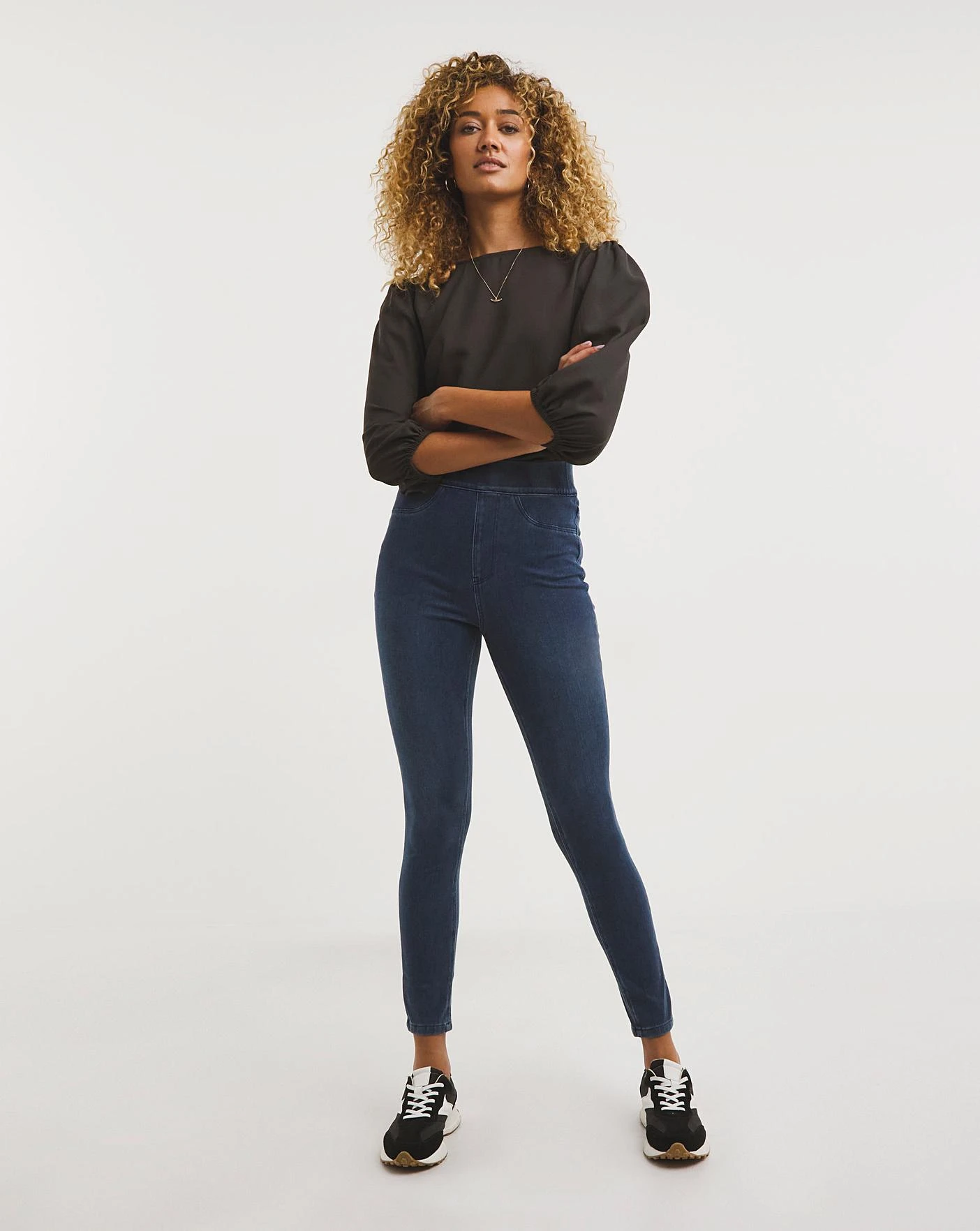 Mid Blue Jersey Denim Leggings| Mid Blue 1 Mid Blue Jersey Denim Leggings| Mid Blue