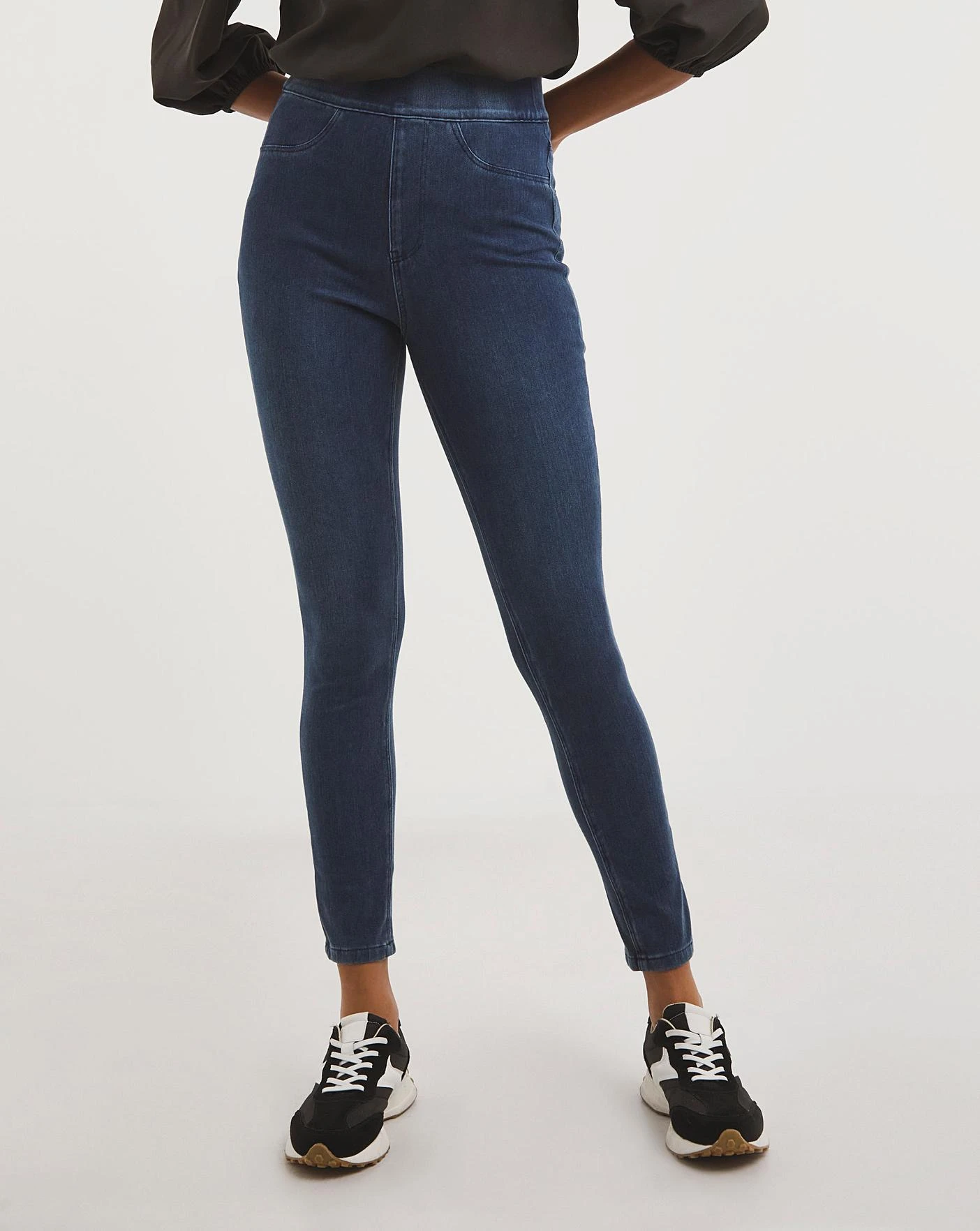 Mid Blue Jersey Denim Leggings| Mid Blue 4 Mid Blue Jersey Denim Leggings| Mid Blue - Image 4