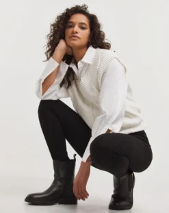 Black Jersey Denim Leggings| Black