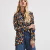 Floral Print Dipped Back Viscose Shirt| Floral Print