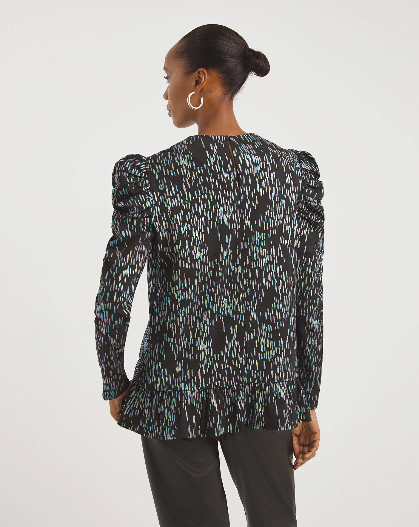 Multi Print Ruched Sleeve Top| Multi Coloured Print 3 Multi Print Ruched Sleeve Top| Multi Coloured Print - Image 3