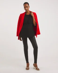 Black Exposed Back Textured Swing Top| Black -Cheap Wovinity Store x01tu297720w