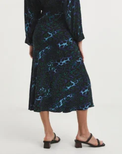 Whistles Nightcat Bias Cut Skirt| Blue Multi-coloured -Cheap Wovinity Store x01uv275737w