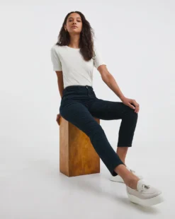 Dark Blue Babycord Slim Jeans| Dark Blue