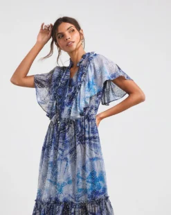 Jo By Joanna Hope Tie Dye Print Dress| Blue Print -Cheap Wovinity Store x01wi309708w
