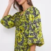 Joanna Hope Satin Balloon Sleeve Blouse| Print