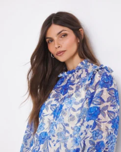 Joanna Hope Frill Shoulder Blouse| Blue Print 7 Joanna Hope Frill Shoulder Blouse| Blue Print -Cheap Wovinity Store x01wi581751w