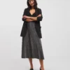Glitter Knit Skirt| Black Silver