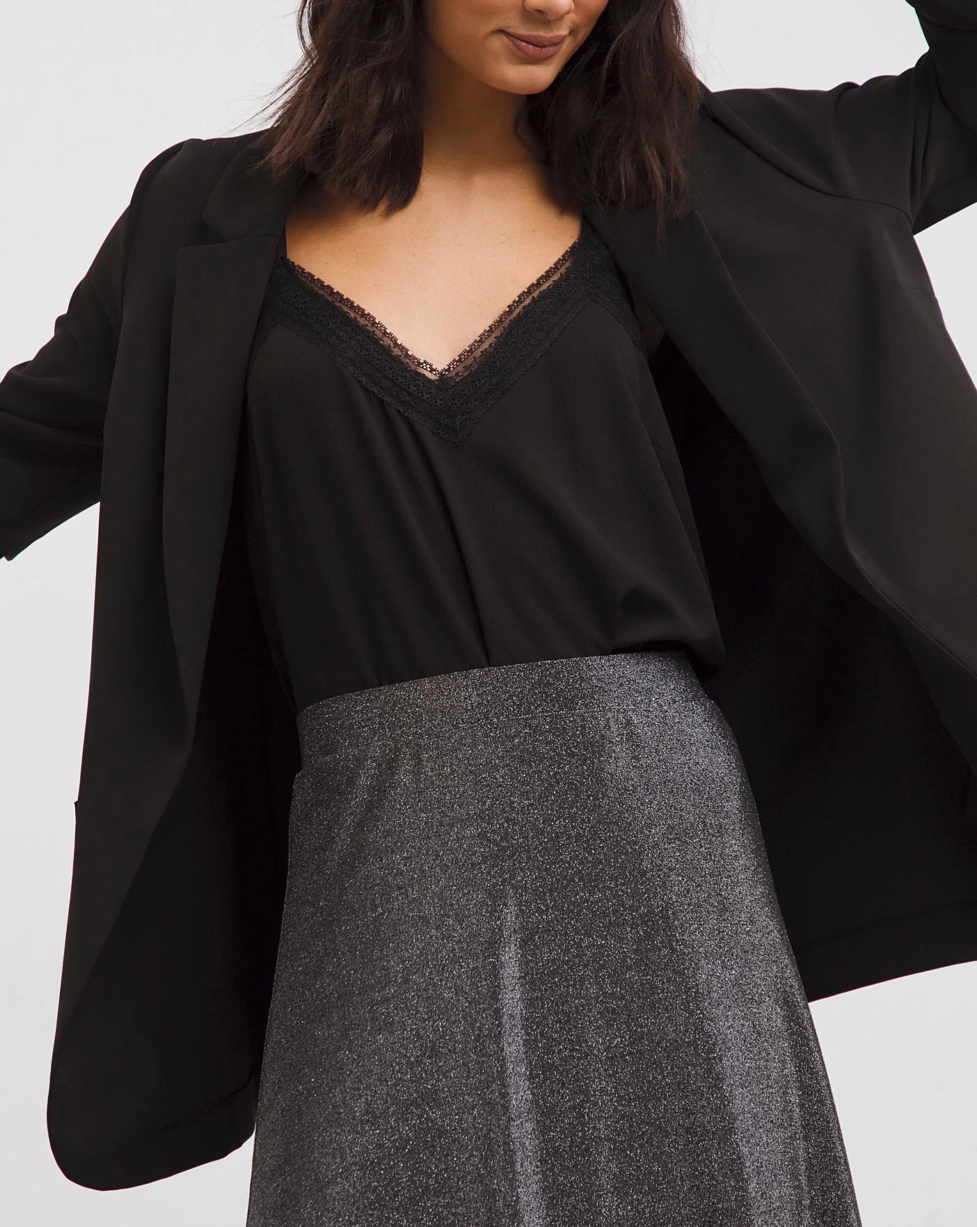 Glitter Knit Skirt| Black Silver 3 Glitter Knit Skirt| Black Silver - Image 3