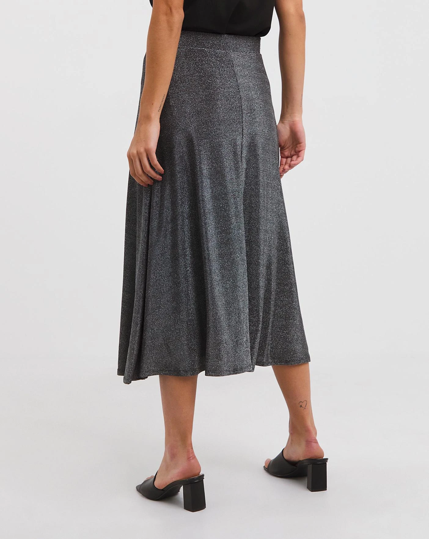 Glitter Knit Skirt| Black Silver 2 Glitter Knit Skirt| Black Silver - Image 2